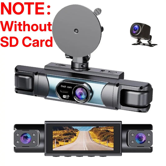 360° Surround View 4 Channel Dash Cam , 1080P FHD , 3.18" IPS Display, Built-In 2.4Ghz Wifi App Control, WDR, Loop Recording, Reverse Assist, 4 Lens Front Rear inside Left Right Car Driving Recorder, Car Security Camera,, Full Panoramic Car Recorder-Yy