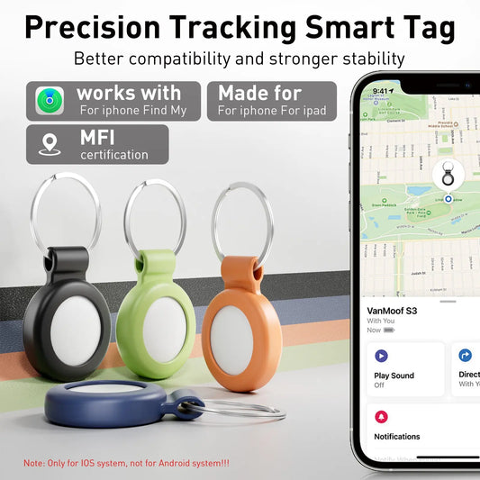 1/2/4Pcs Item Tracker Set with Multi-Color Keychain Cases, Compatible with Apple Find My, No Monthly Fee, Global Use, for Keys, Bags, Luggage, Pets, Wallets, Backpacks